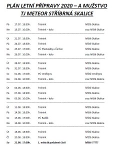 letní příprava 2020